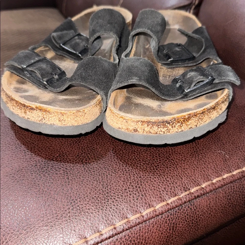 Birkenstock Men's Black Suede Dual Strap Sandals